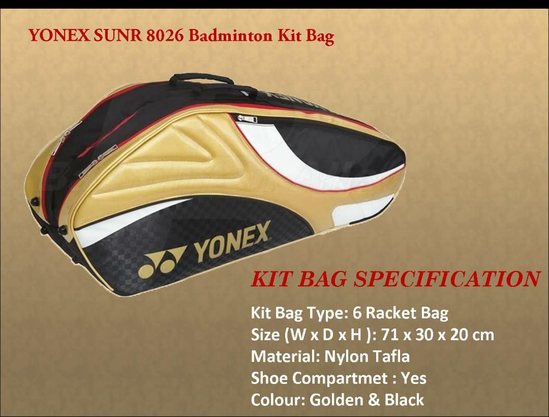 yonex badminton kit bag with shoe compartment