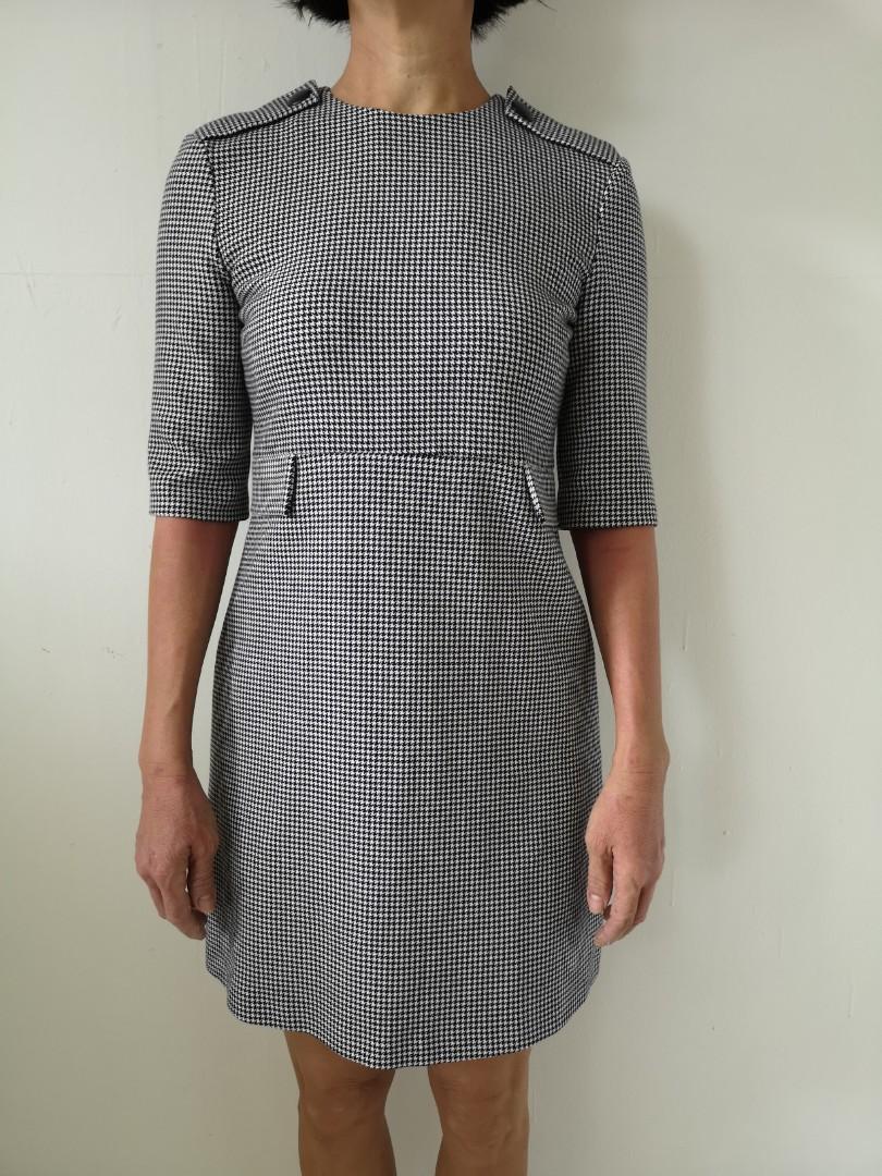 Zara houndstooth dress, Women's Fashion 