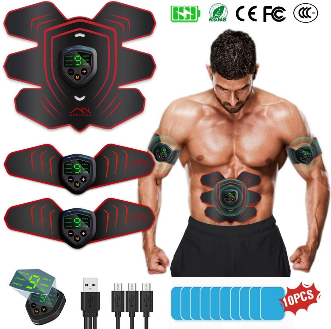 Portable Fitness Workout Equipment for Men Woman Abdomen/Arm/Leg Home  Office Exercise,10pcs Free Gel Pads