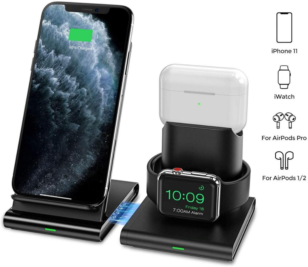 21 Seneo Wireless Charger 3 In 1 Wireless Charging Station For Apple Watch Airpods Pro 2 Detachable And Magnetic Wireless Charging Stand For Iphone 11 Pro Max X Xs Xr 8plus No Qc 3 0 Adapter Electronics Others On