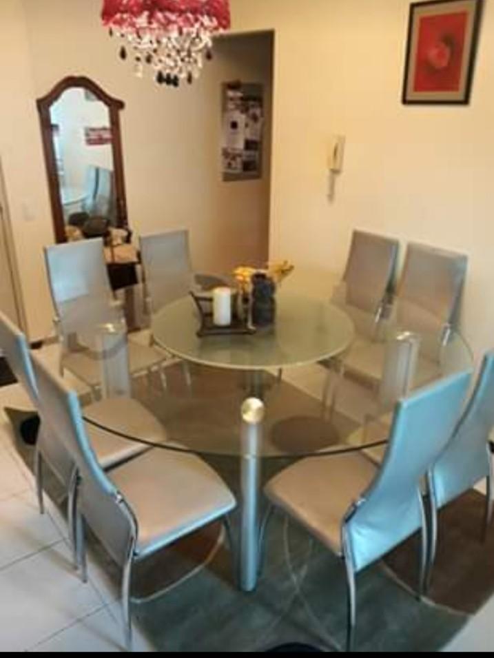 8 Seater Glass Dining Table With, Glass Lazy Susan For Dining Table