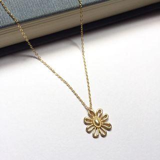 磨砂金屬鏤空波斯菊項鍊 鎖骨鏈 花項鍊 花朵項鍊