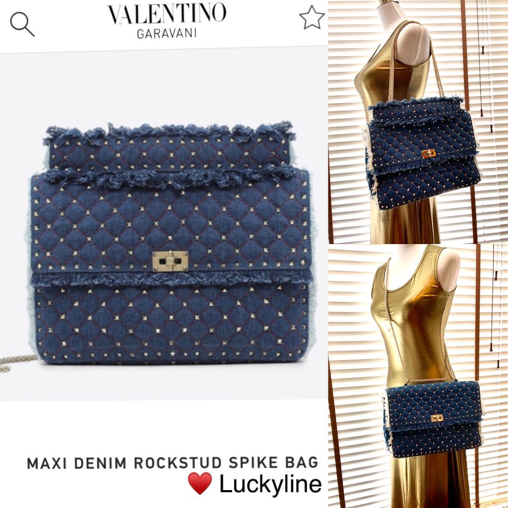 valentino rockstud denim bag