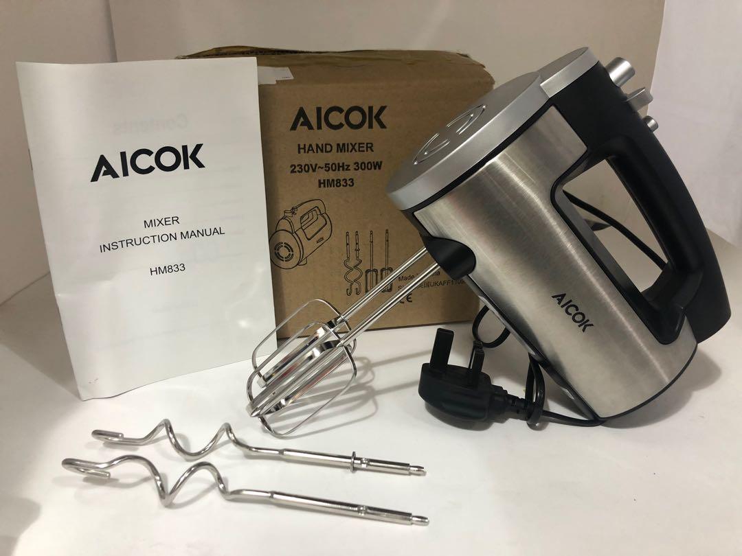 AICOK Hand Mixer Electric Stainless Steel Kitchen Hand Mixer, BPA Free