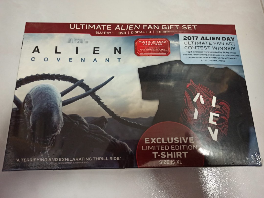 Alien Covenant Walmart Exclusive Bluray With T Shirt Xl Music Media Cds Dvds Other Media On Carousell