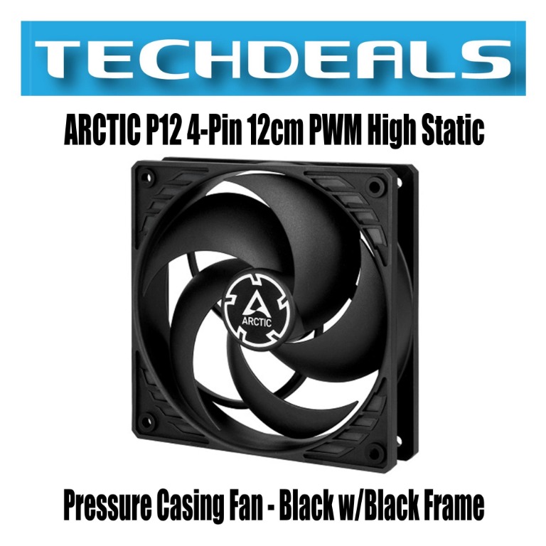 Arctic P12 4 Pin 12cm Pwm High Static Pressure Casing Fan Black W Black Frame Electronics Computer Parts Accessories On Carousell