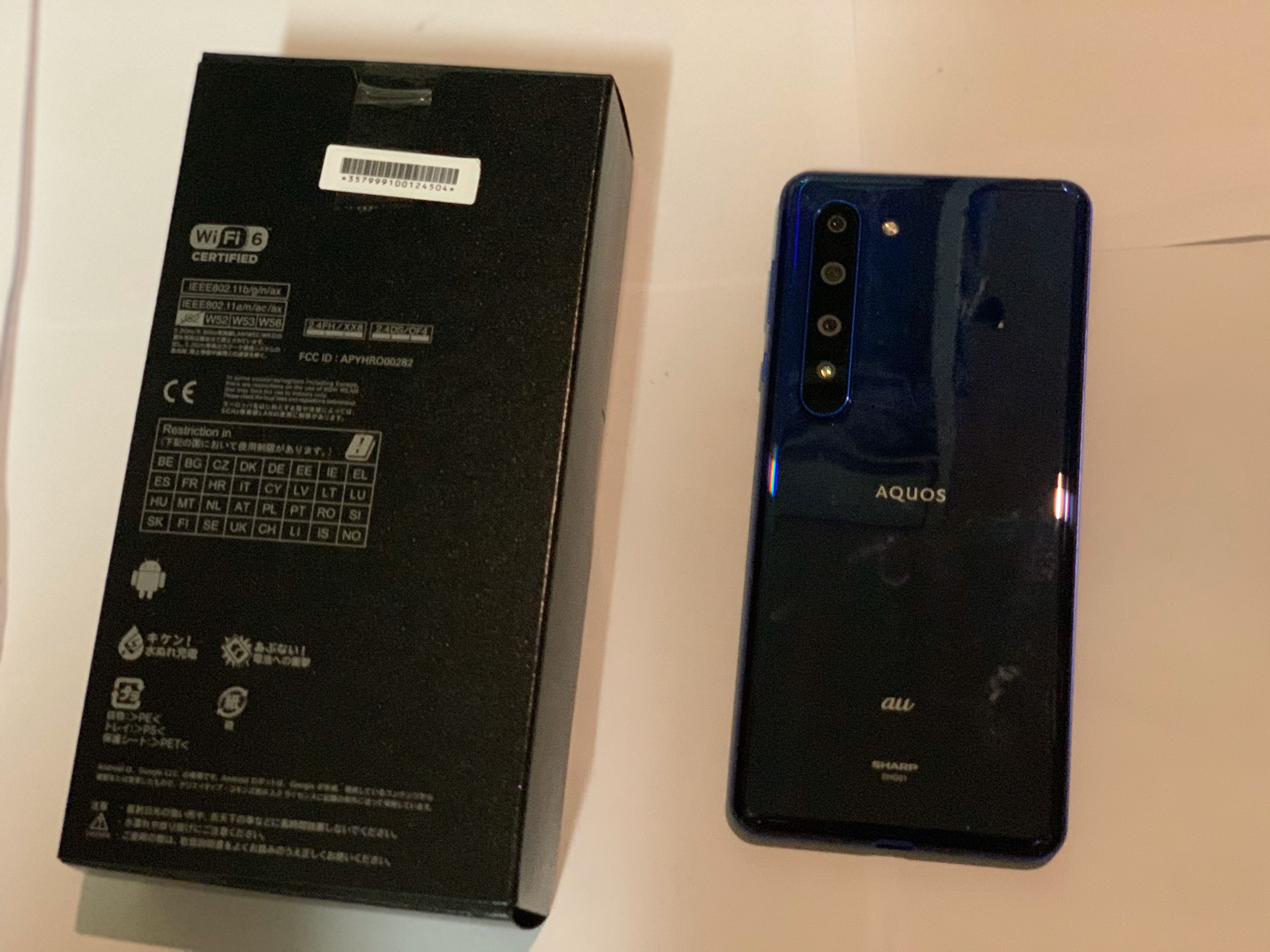 AU sharp aquos R5G shg01 藍色2手90%new 新品同様送日本無効sim 更新 販売値下 8月末まで☆SHARP.AQUOS 2021/有機EL55/引き取り限定☆超美品 テレビ