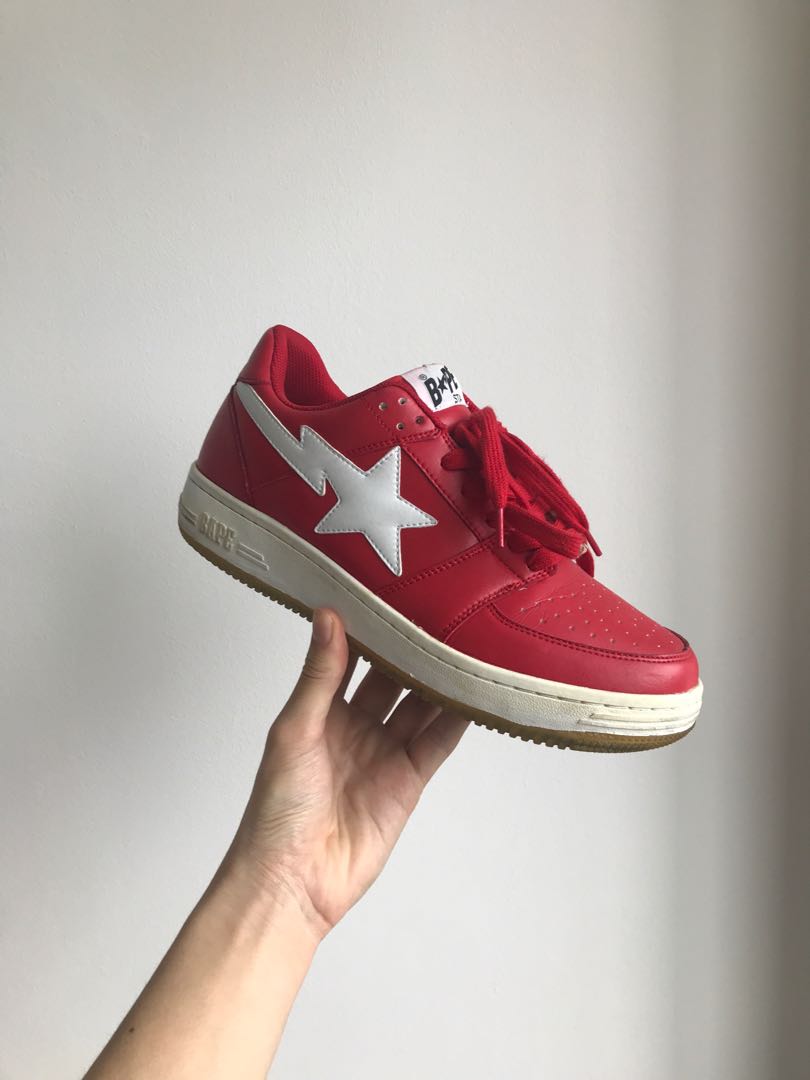 red bape shoes