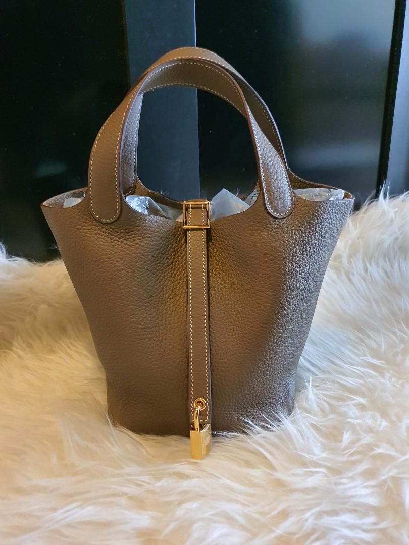 Hermes Picotin 18 in Etoupe with Gold Hardware GHW Y, Luxury, Bags &  Wallets on Carousell
