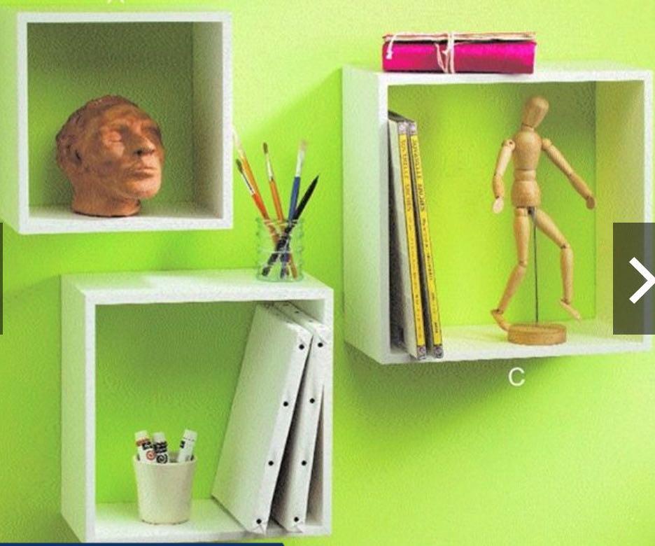 Brand New Homebuddy White Cube Wall Shelves 3 Pieces Furniture Shelves Drawers On Carousell