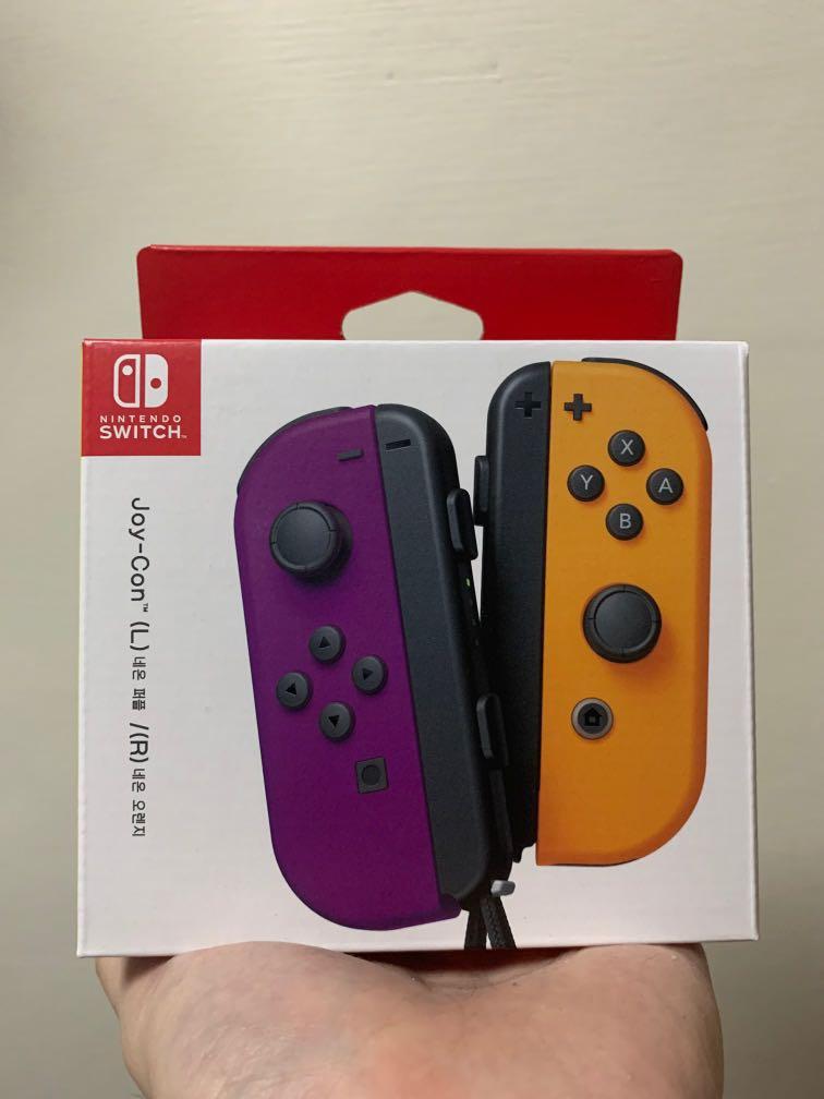 Brand New Nintendo Switch Joycon Purple Orange Toys Games Video Gaming Gaming Accessories On Carousell
