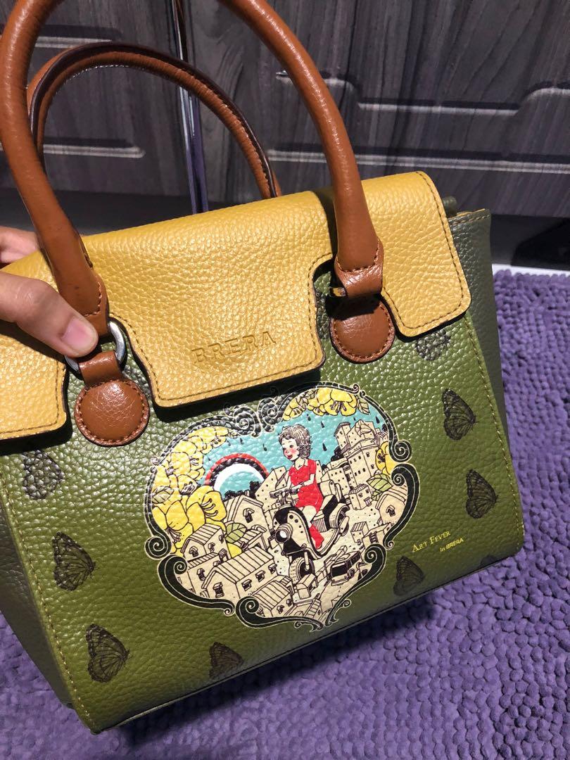 🎁Original BRERA Italy Art Fever green 2 Way bag, Luxury, Bags