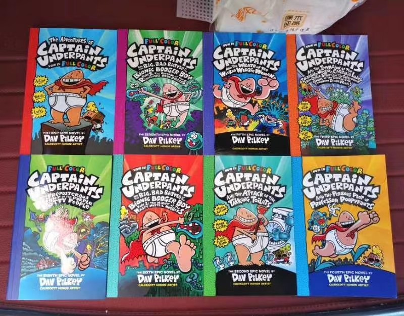 Captain Underpants in full color(8 books), Books & Stationery, Children ...