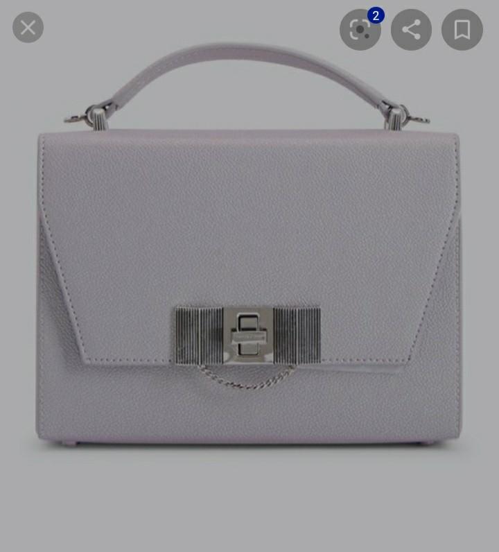 Material crack Charles and Ketih Chain Detail Turn Lock Bag