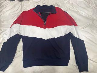 Chevron zip sweater