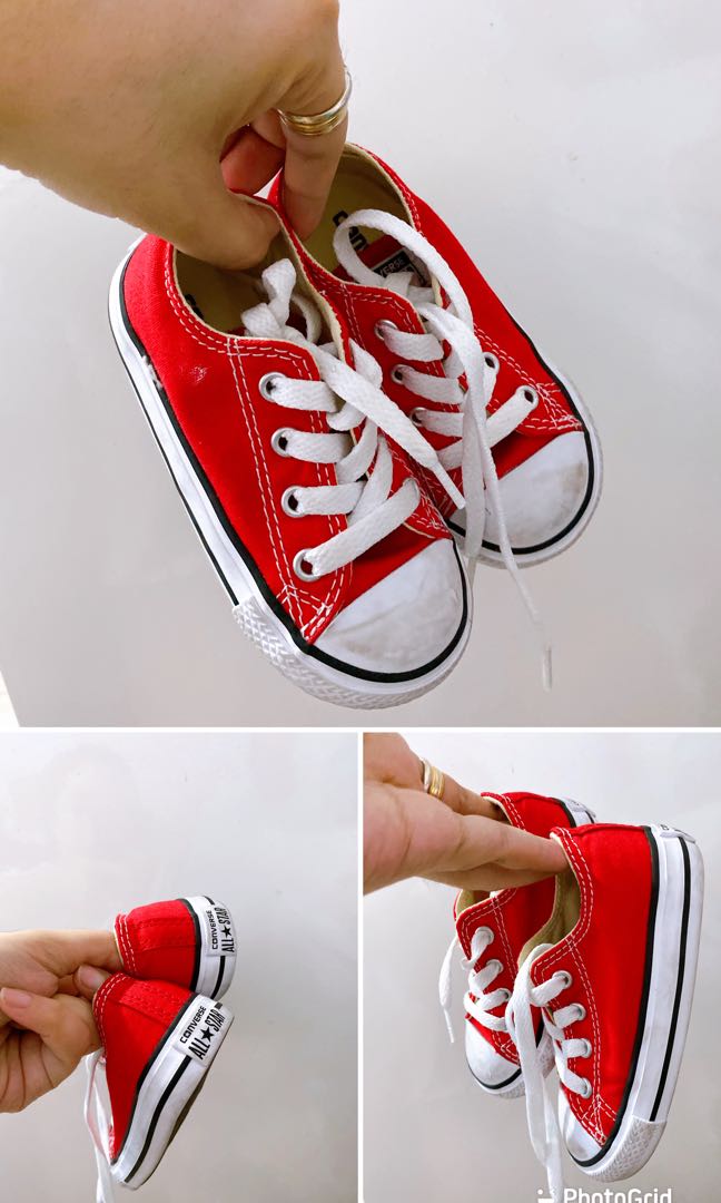 CONVERSE BABY RED CHUCKS RUBBER SHOES 