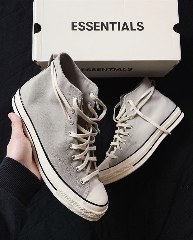 converse fear of god essentials grey