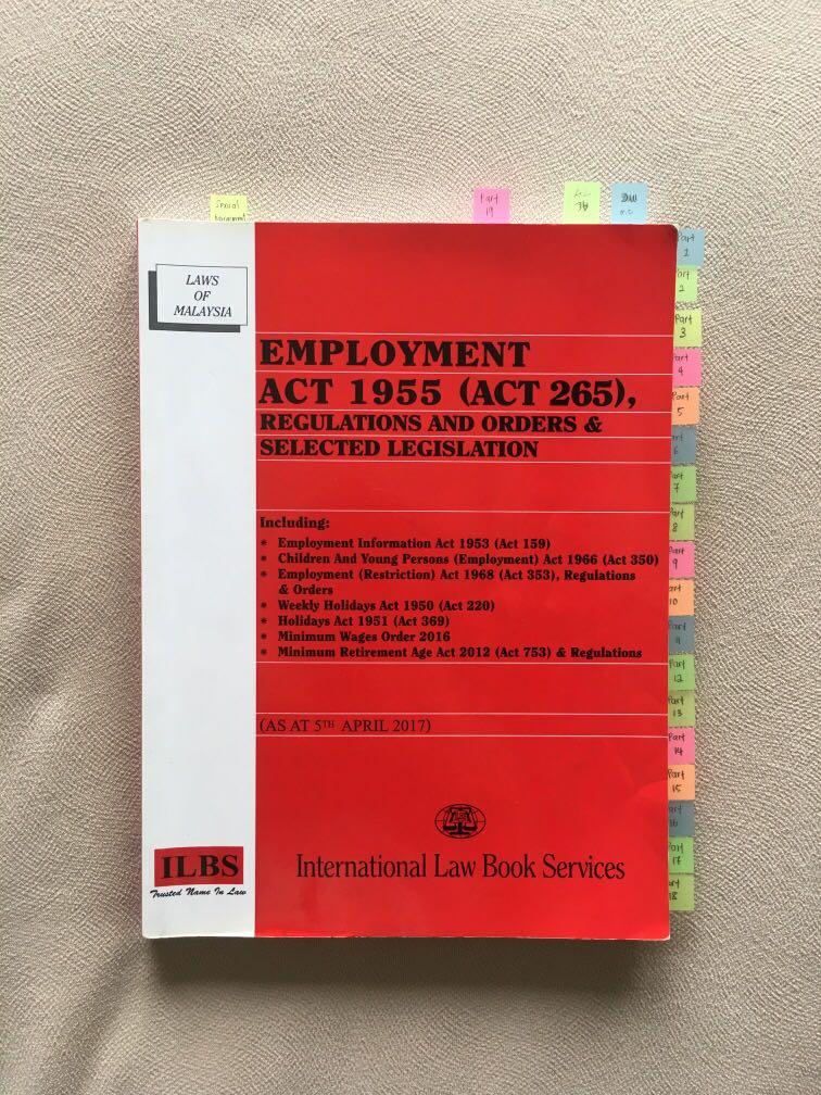 Employment Act 1955 April 2017 Books Stationery Books On Carousell