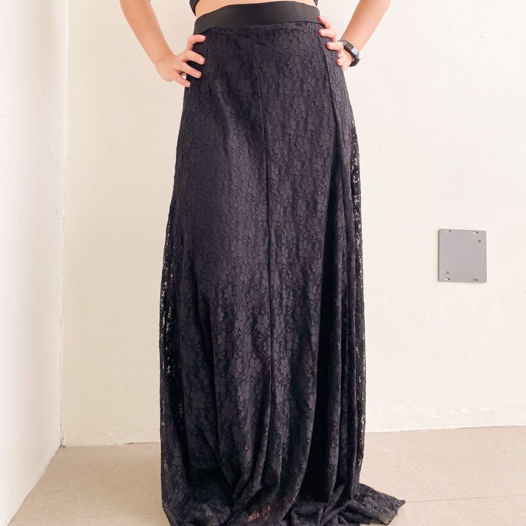 Black lace maxi skirt forever 21 hot sale