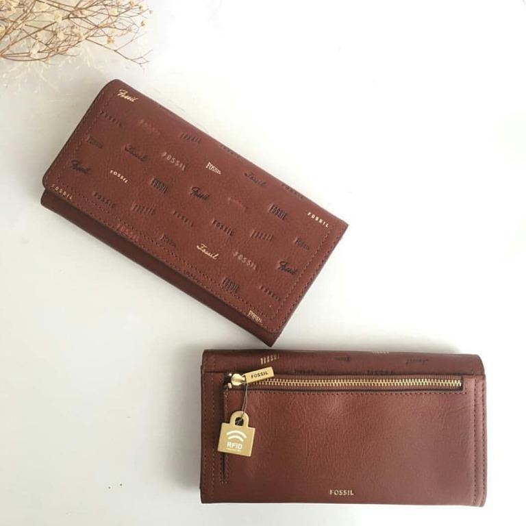 FOSSIL Logan RFID Flap wallet Brown Multi Women s Fashion Bags