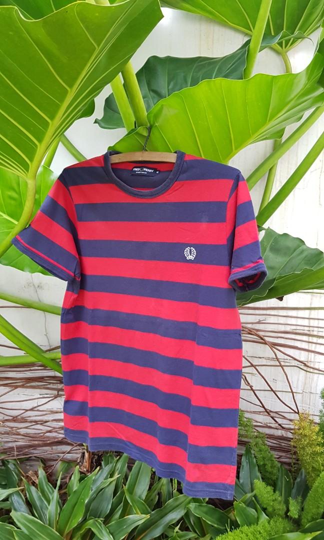 Fred Perry Striped Ringer Tee, Fesyen 