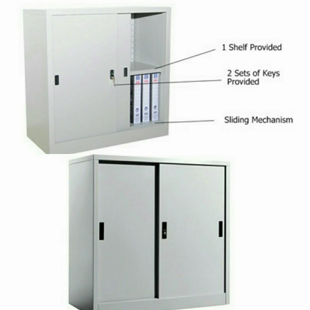 Free Delivery Metal Filing Cabinet With Sliding Door Furniture Shelves Drawers On Carousell