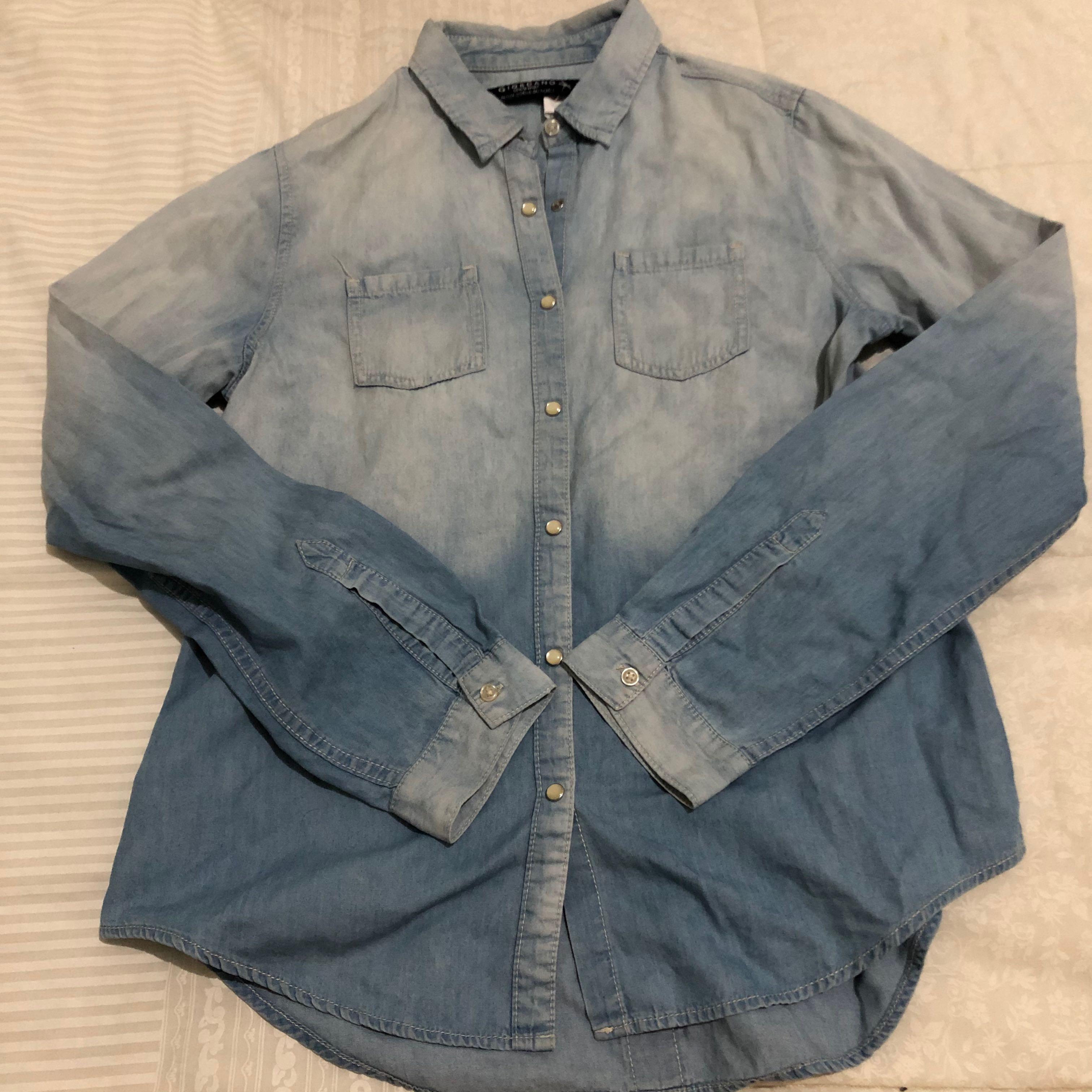Giordano denim hot sale shirt
