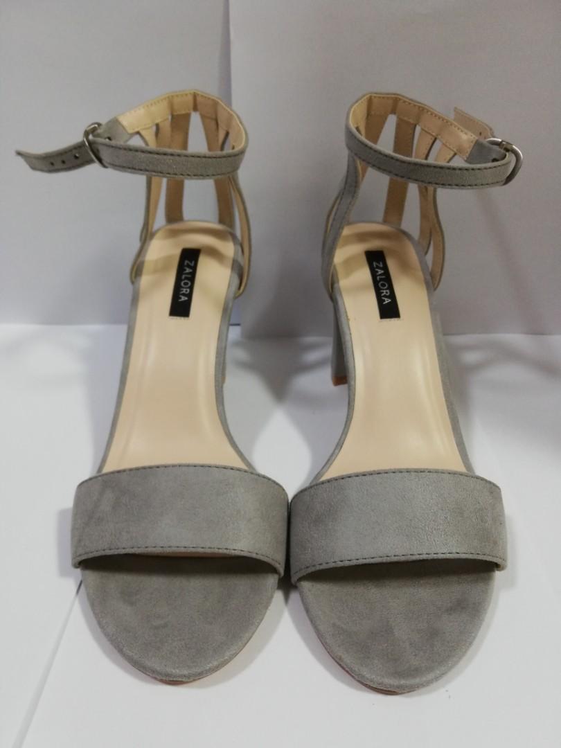 grey strap heels