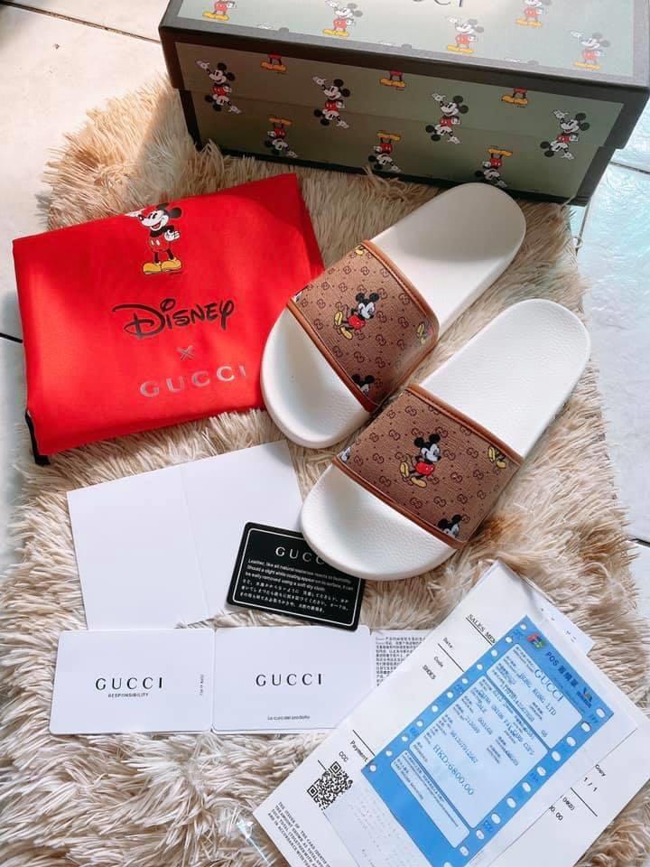 gucci mickey slides womens