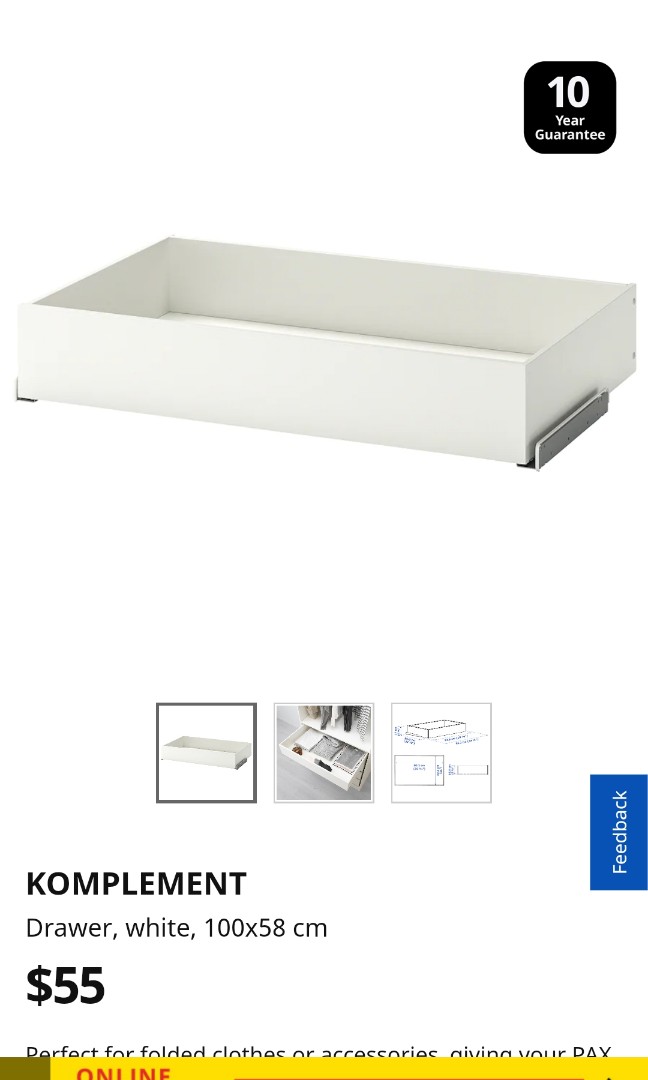 IKEA PAX Komplement Drawer x 2, Furniture & Home Living, Furniture