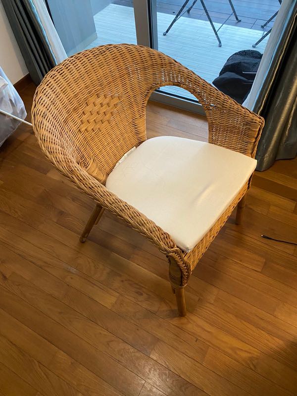 IKEA Wicker Chair, Furniture & Home Living, Furniture, Chairs on Carousell