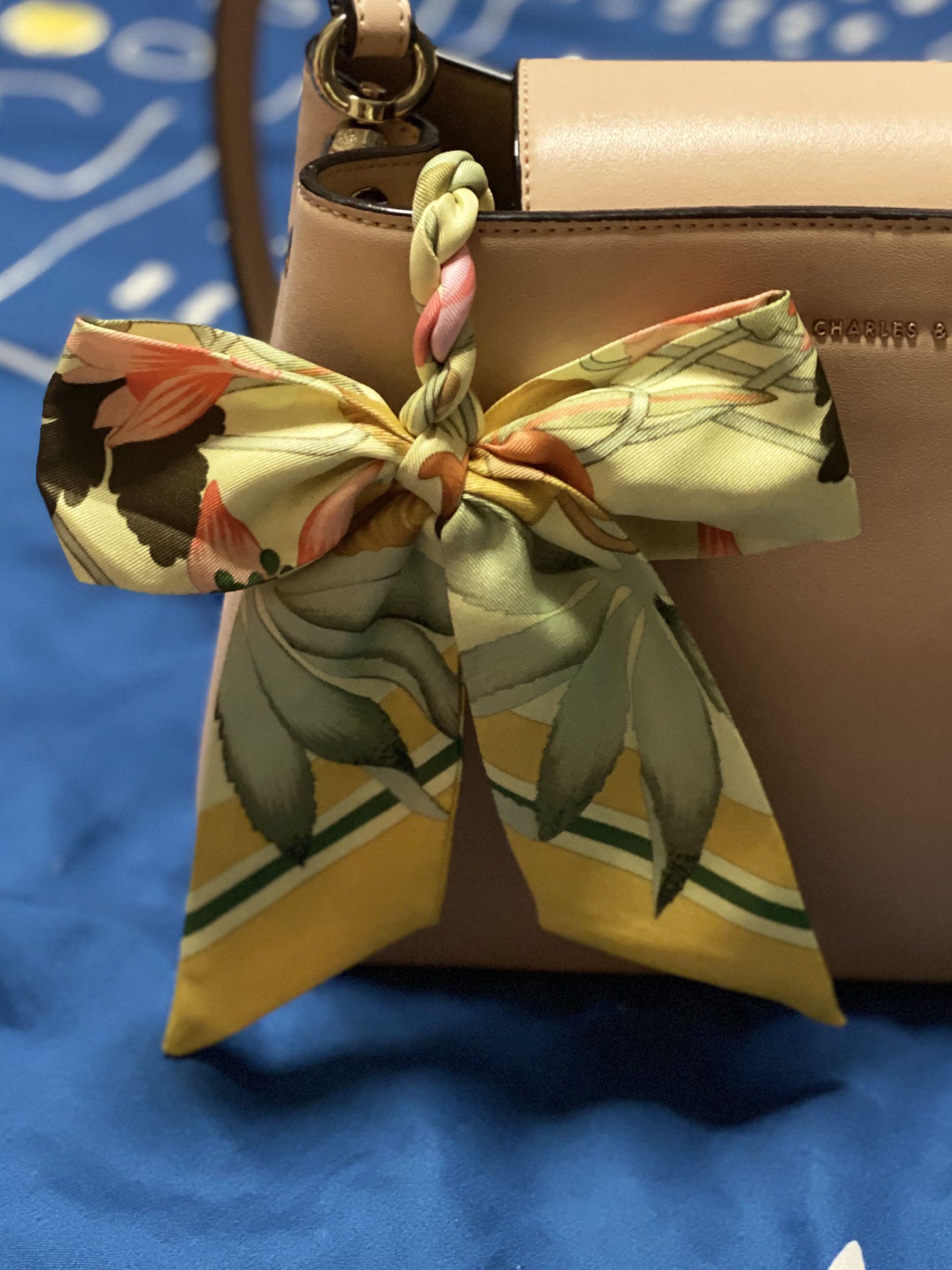 Hermes Style Twilly Bow Keychain/Bag Charm