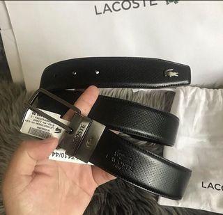 Lacoste Mens Belt Leather Black Brown All sizes PRE ORDER