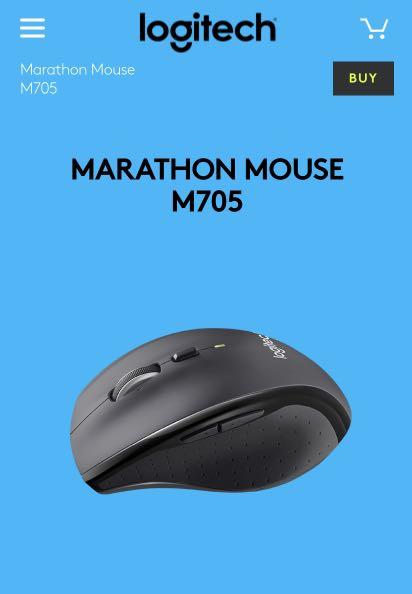 Logitech M705 Marathon Mouse Wireless, Ricevitore USB (910-001949)