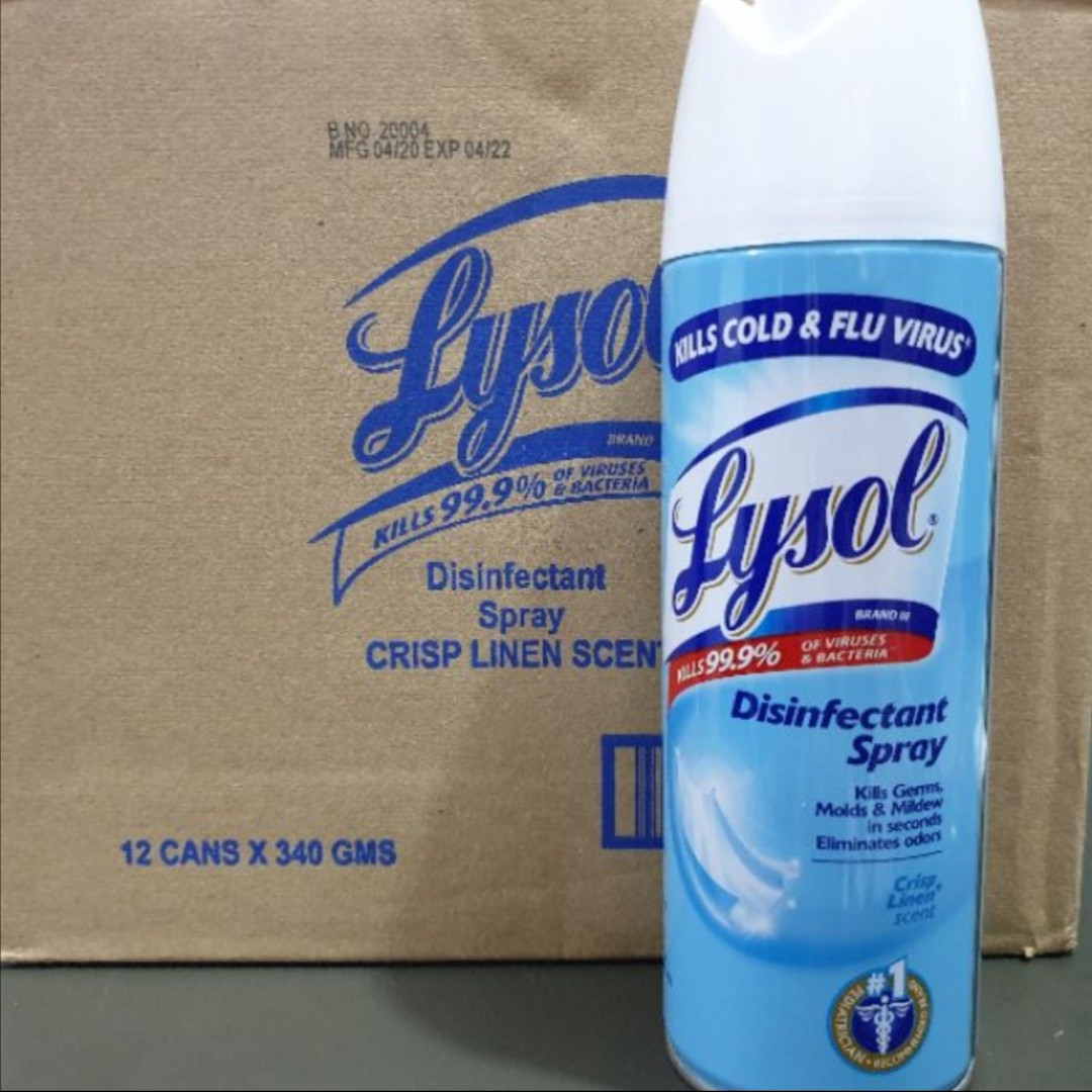 Lysol Disinfectant Spray 340 grams Crisp Linen, TV & Home Appliances