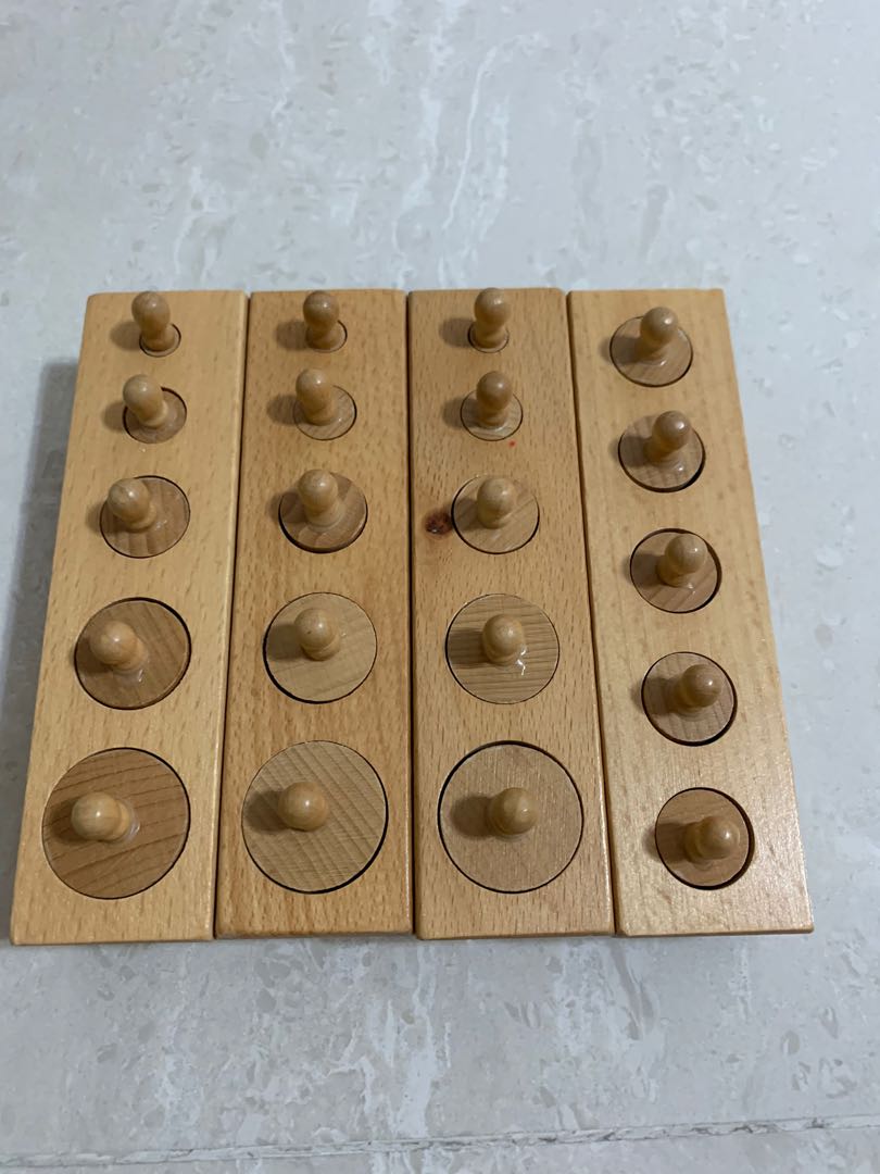 Montessori knobbed cylinders 4 blocks, Hobbies & Toys, Toys & Games on ...