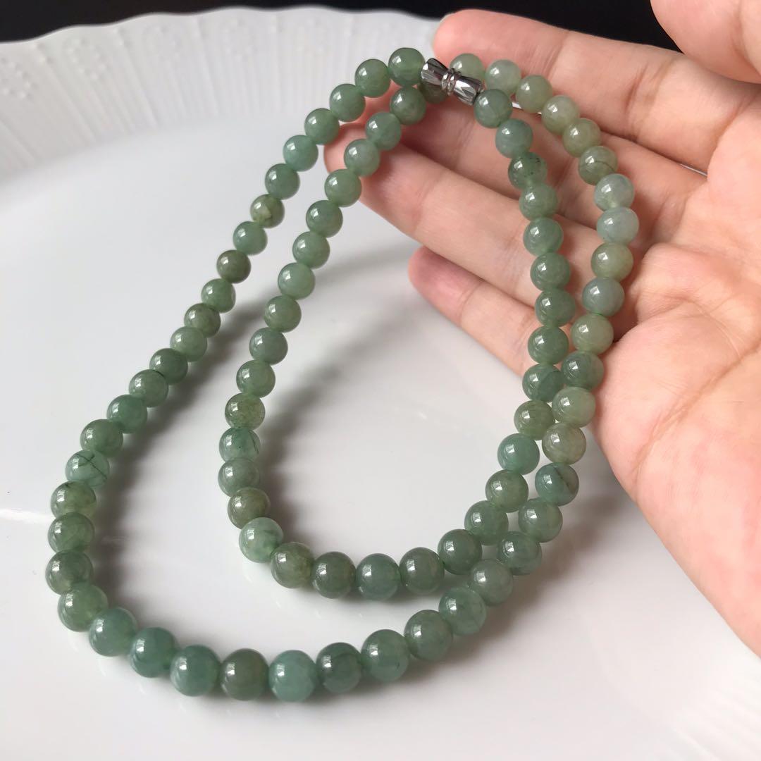 Natural Burmese Jade Bead Necklace Type A Jadeite Womens Fashion Jewelry And Organisers 