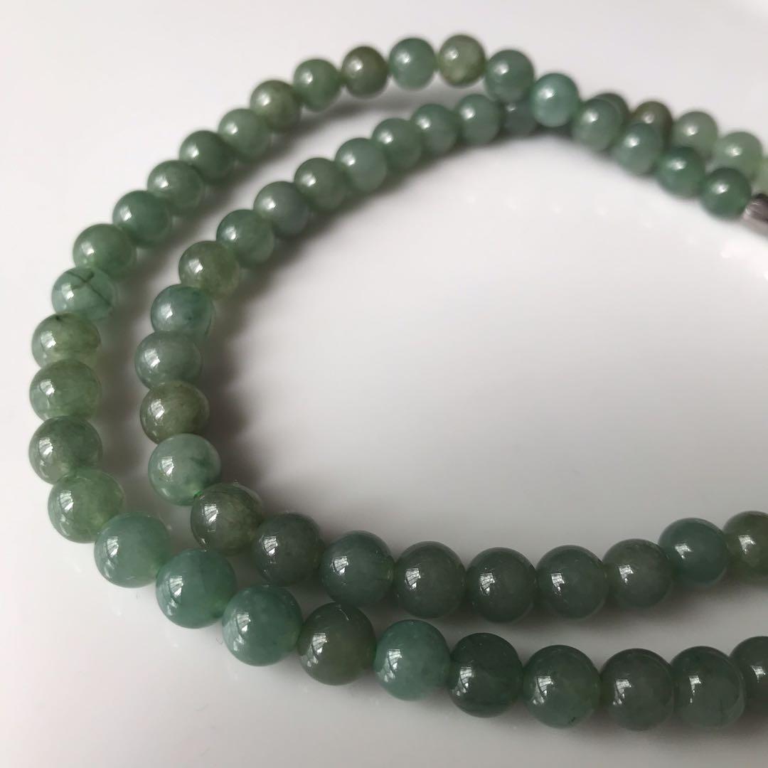 Natural Burmese Jade Bead Necklace (Type A Jadeite), Women's Fashion