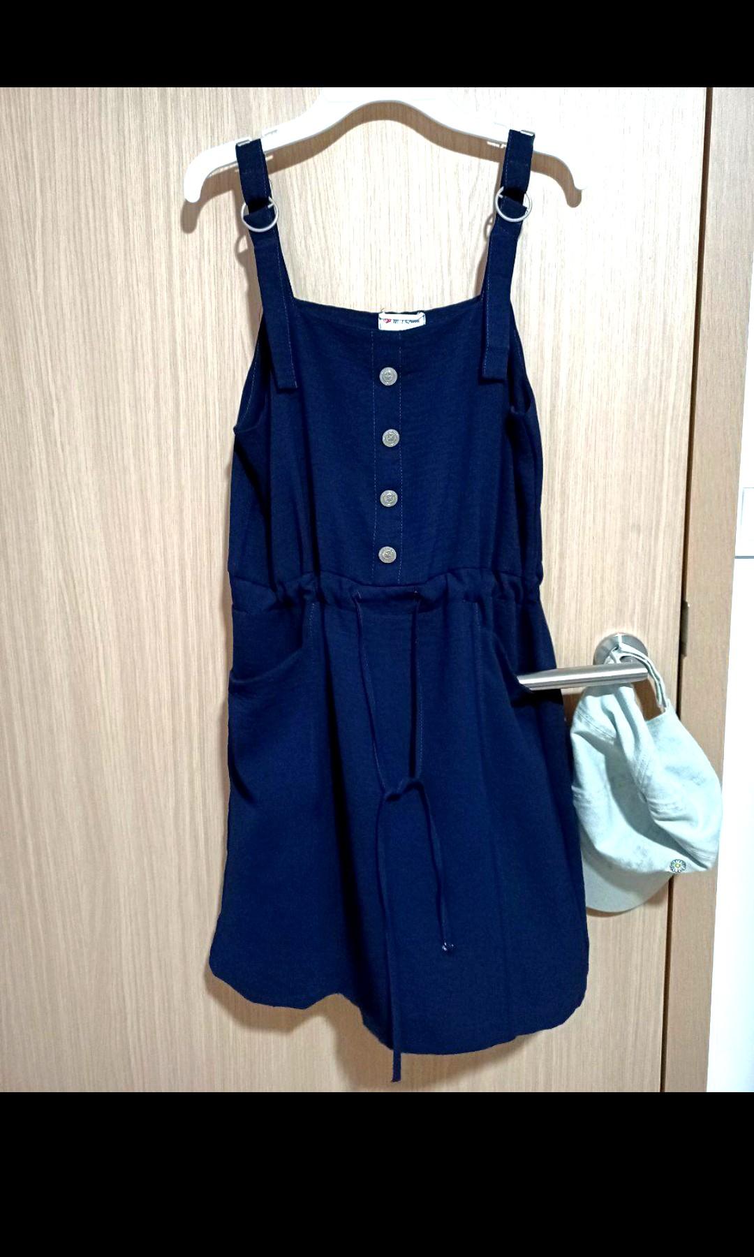 navy blue pinafore