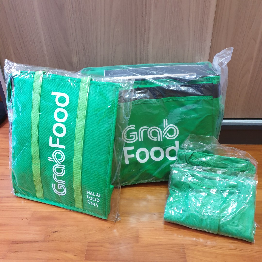 NEW GrabFood Gear (1 Shirt, Walker Sling Bag), Everything Else on Carousell