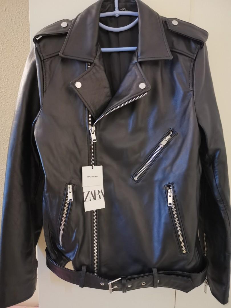 zara real leather jacket