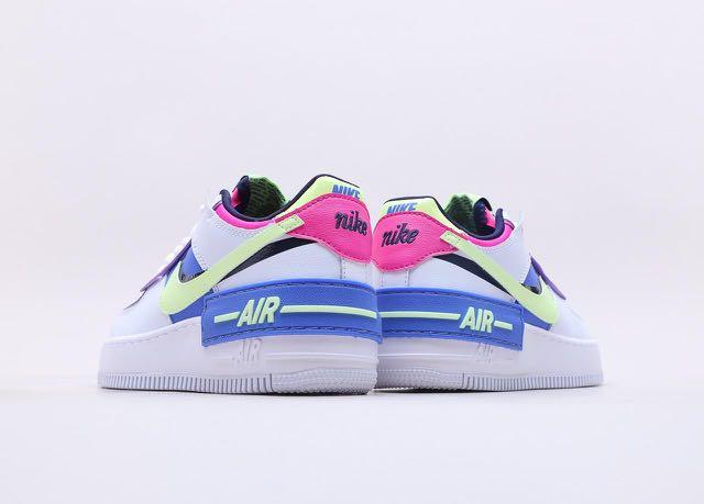 nike air force 1 shadow with white barely volt & sapphire