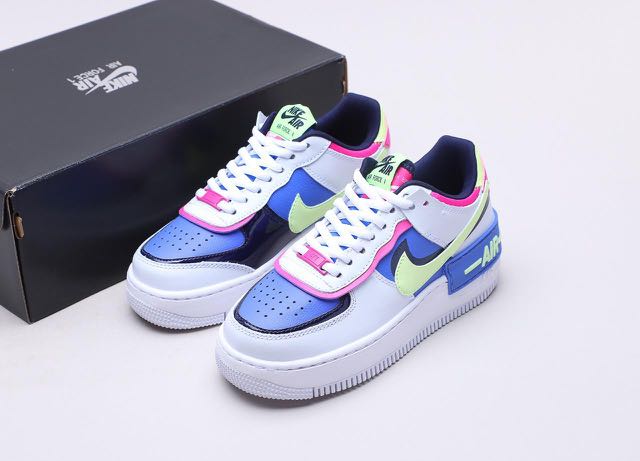nike air force 1 shadow with white barely volt & sapphire