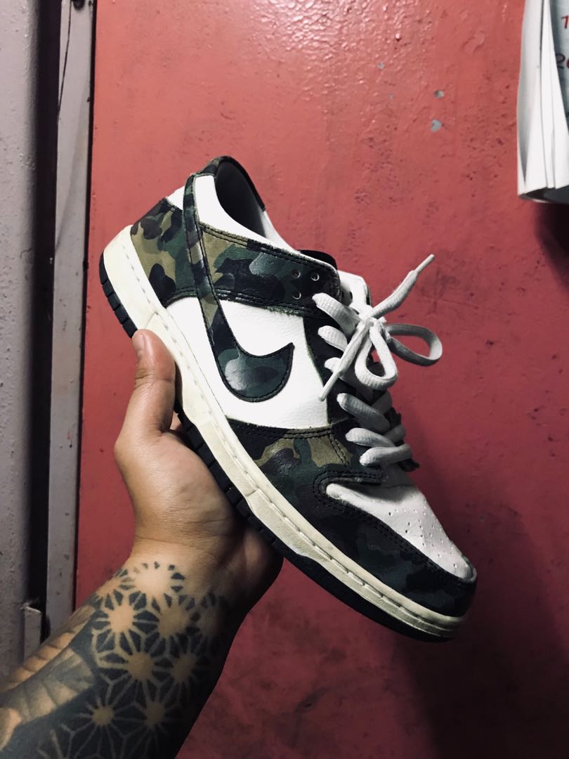 nike dunk sb low camo legion green