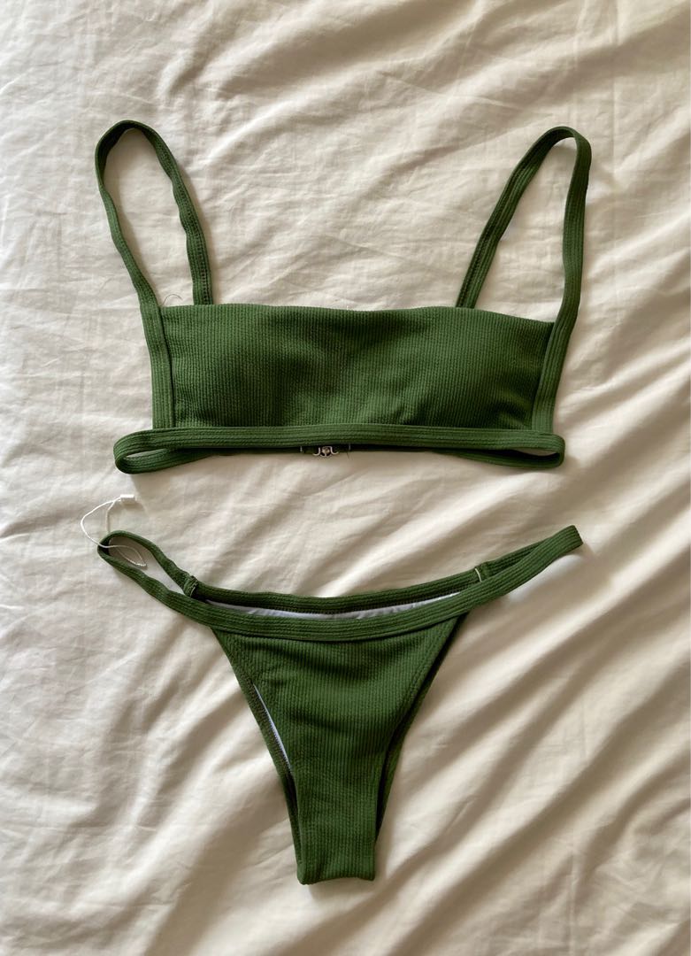 olive green swimsuit
