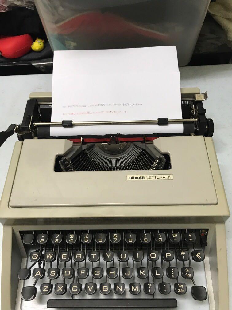 Olivetti lettera 31 typewriter, Furniture & Home Living, Home ...