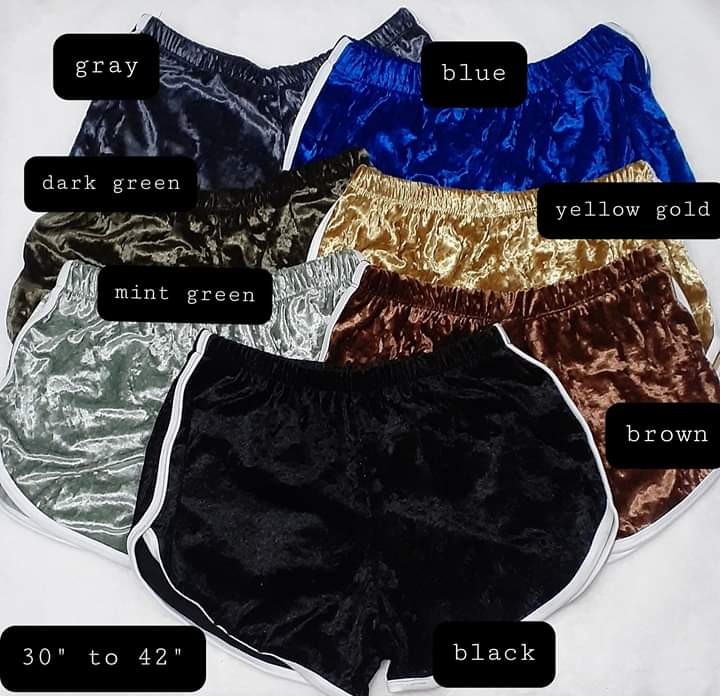 velvet shorts plus size