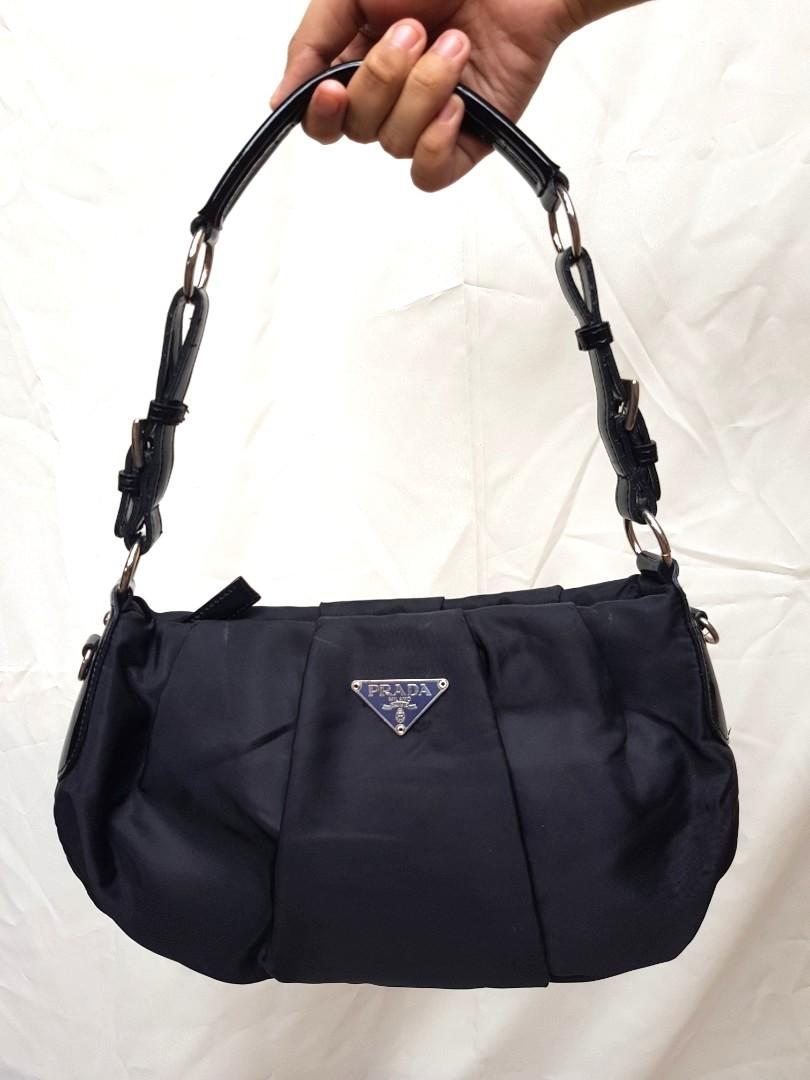 Prada Inspired Nylon Baguette / 90s style bag, Luxury, Bags & Wallets on  Carousell