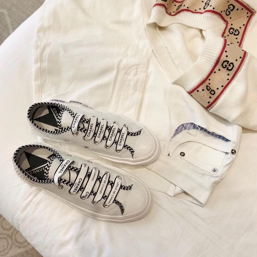 chanel converse style sneakers