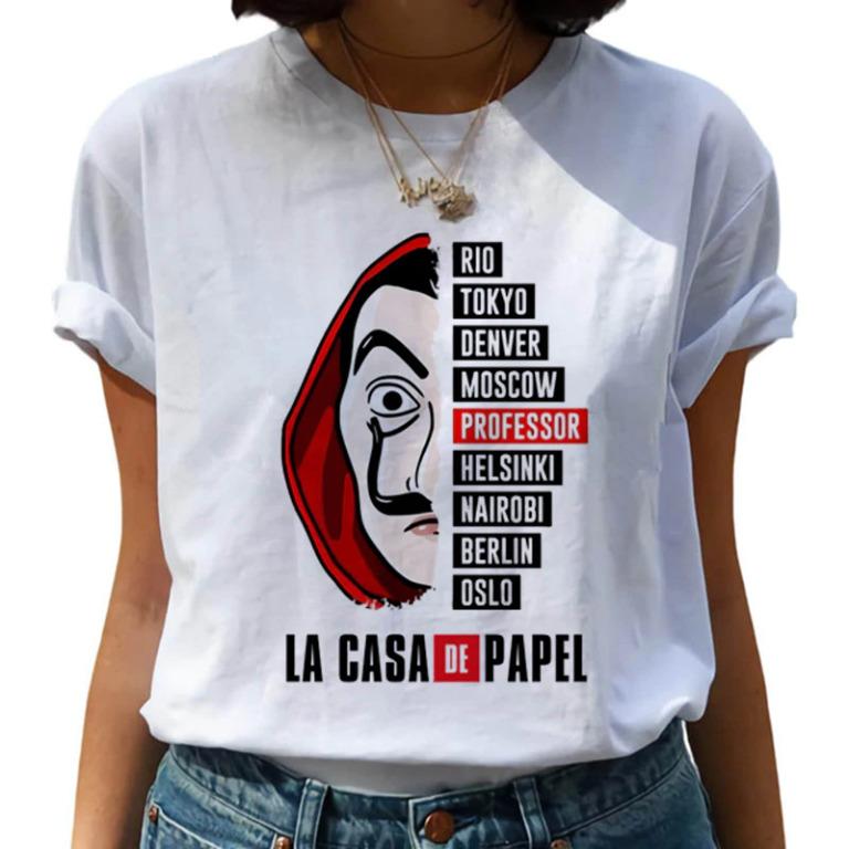Pt 2 New Money Heist Harajuku T Shirts Women La Casa De Papel Hip Hop T Shirts Fashion House Of Paper Tshirt Fashion Top Tees Female Women S Fashion Clothes Tops On Carousell